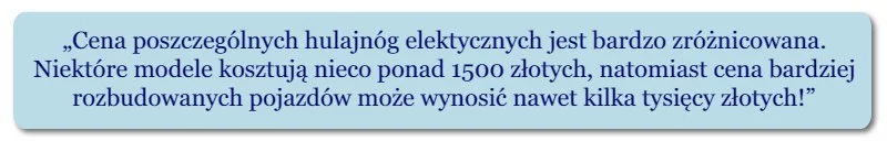 ile kosztuje hulajnoga elektryczna?