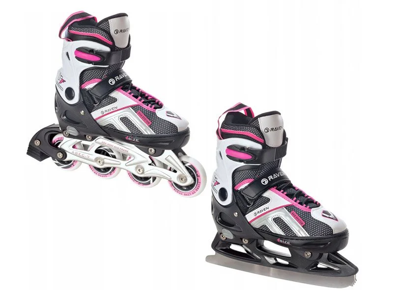 Łyżwy Rolki 2w1 Raven Pulse Black Pink